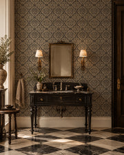 Portage | Antique Ornamental Damask Charcoal