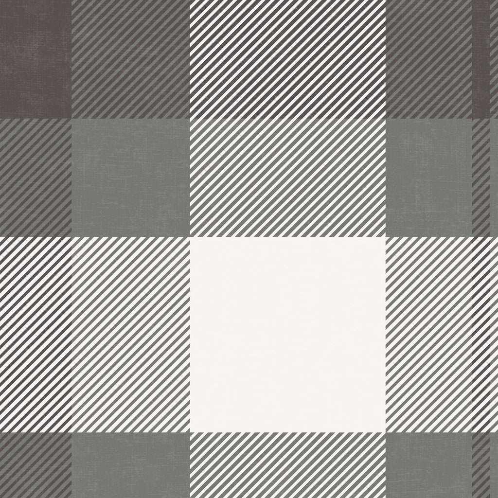 Green and charcoal plaid wallpaper with geometric precision and subtle white hues.