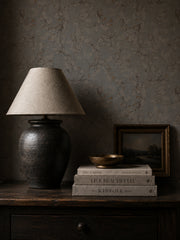 Lacey | Trailing Floral Vine Navy Ochre