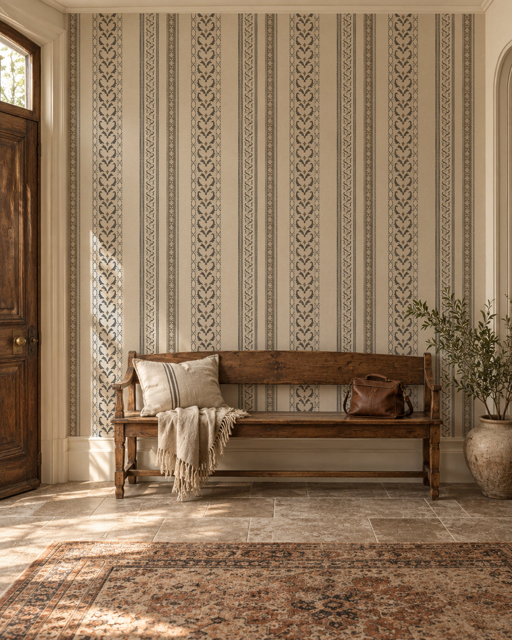 Verona | Vintage Ornamental Stripe Parchment