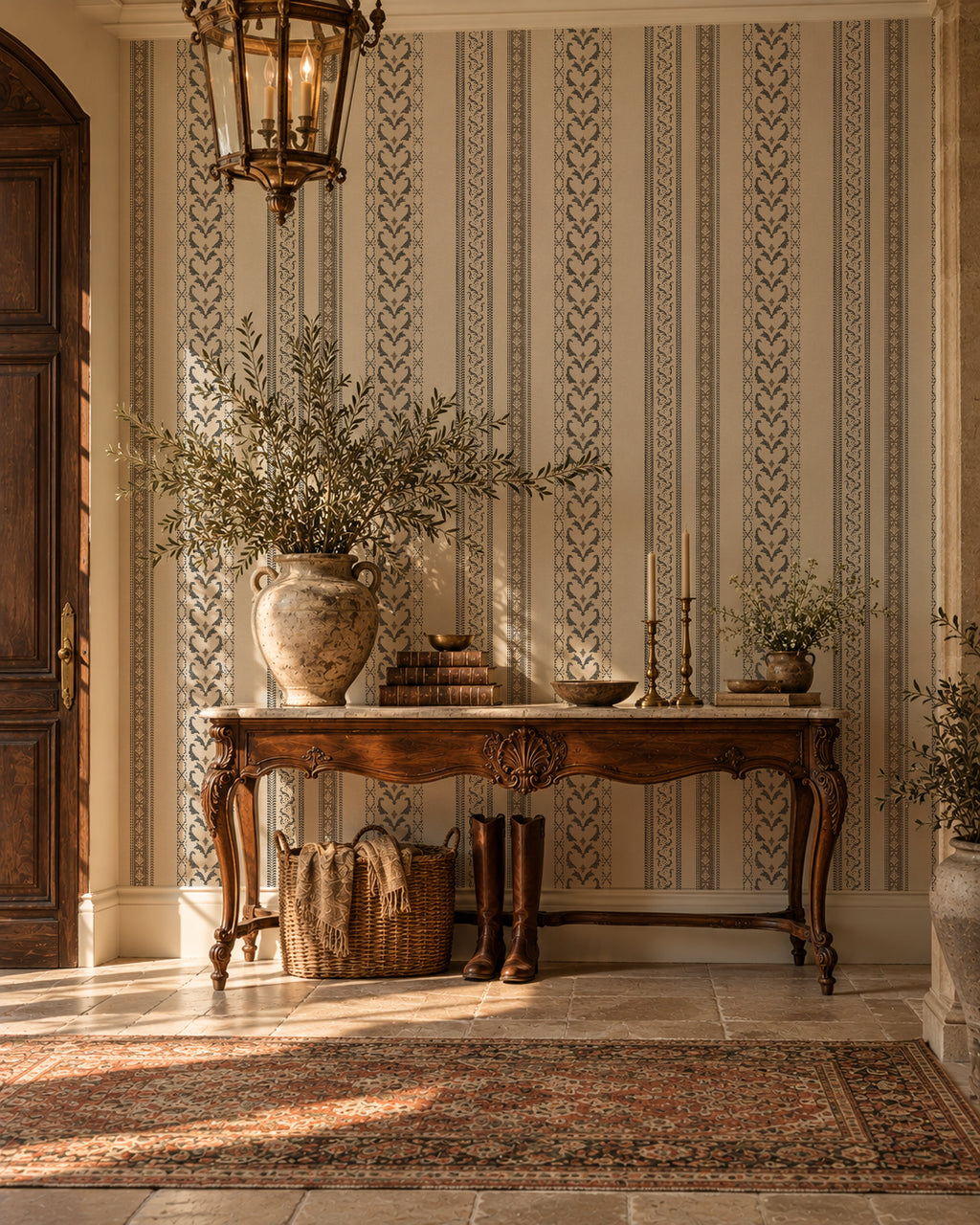 Verona | Vintage Ornamental Stripe Parchment