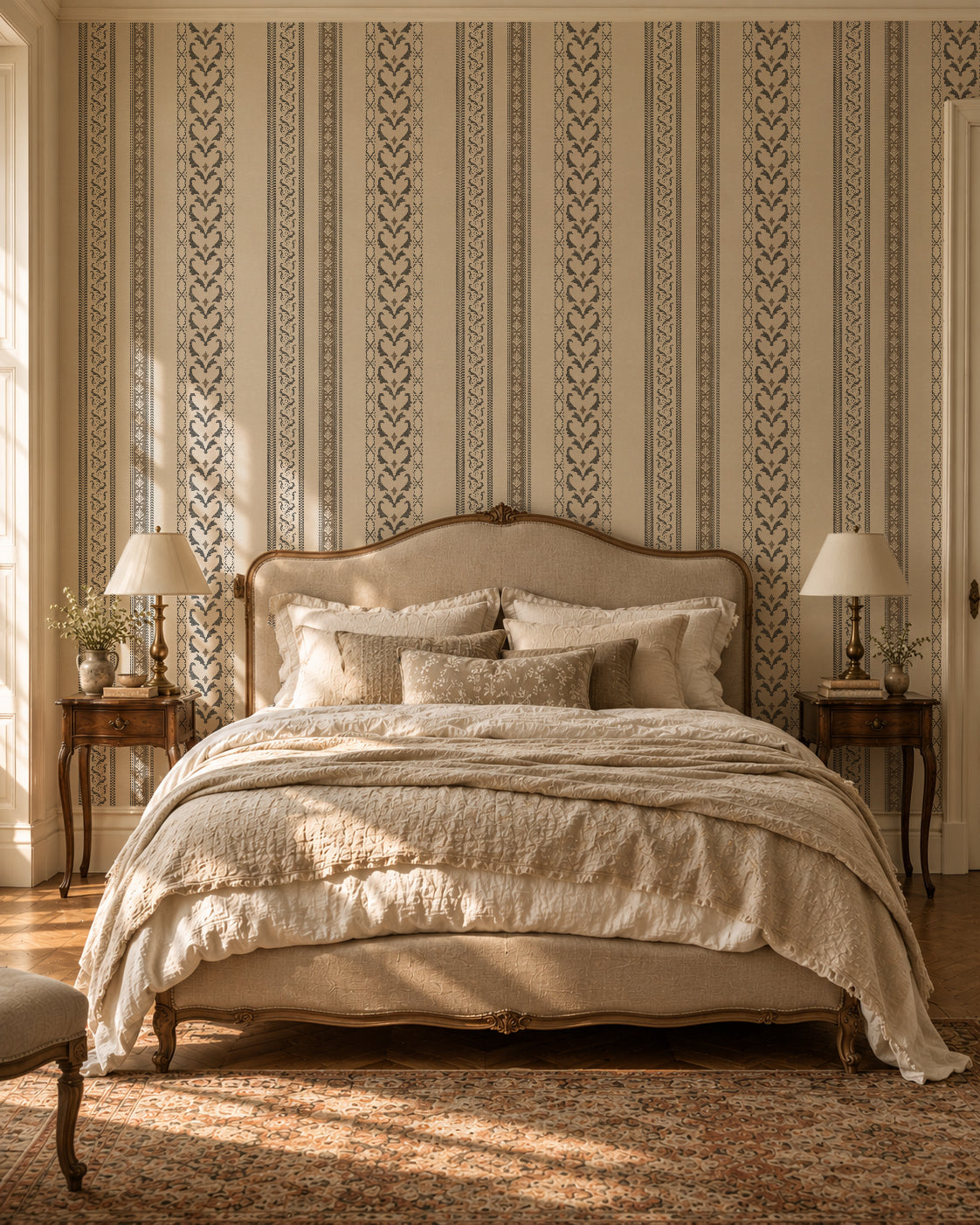 Verona | Vintage Ornamental Stripe Parchment